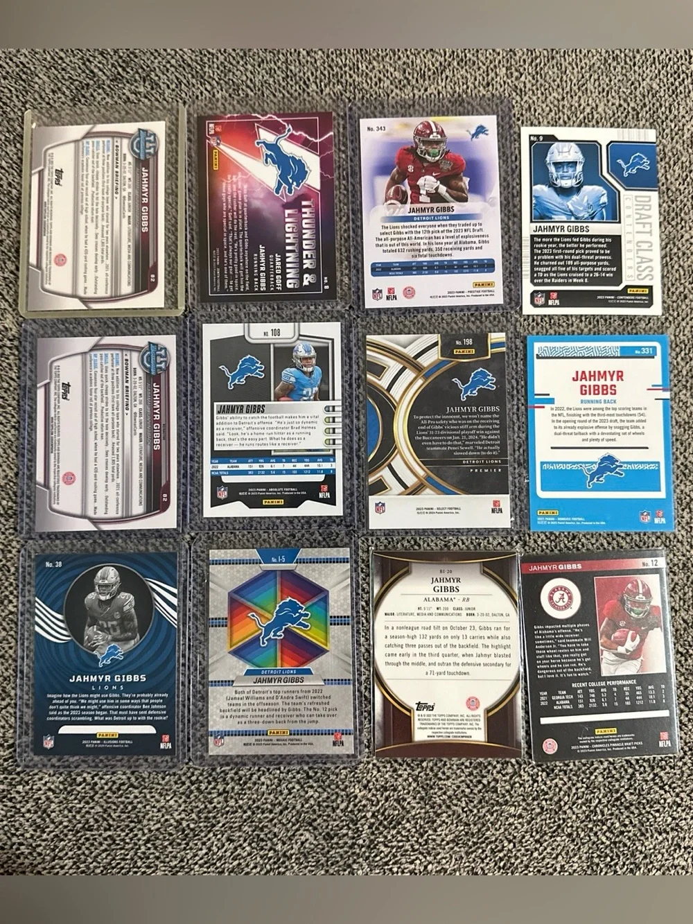 Lions Jahmyr Gibbs Rookie Lot (12)